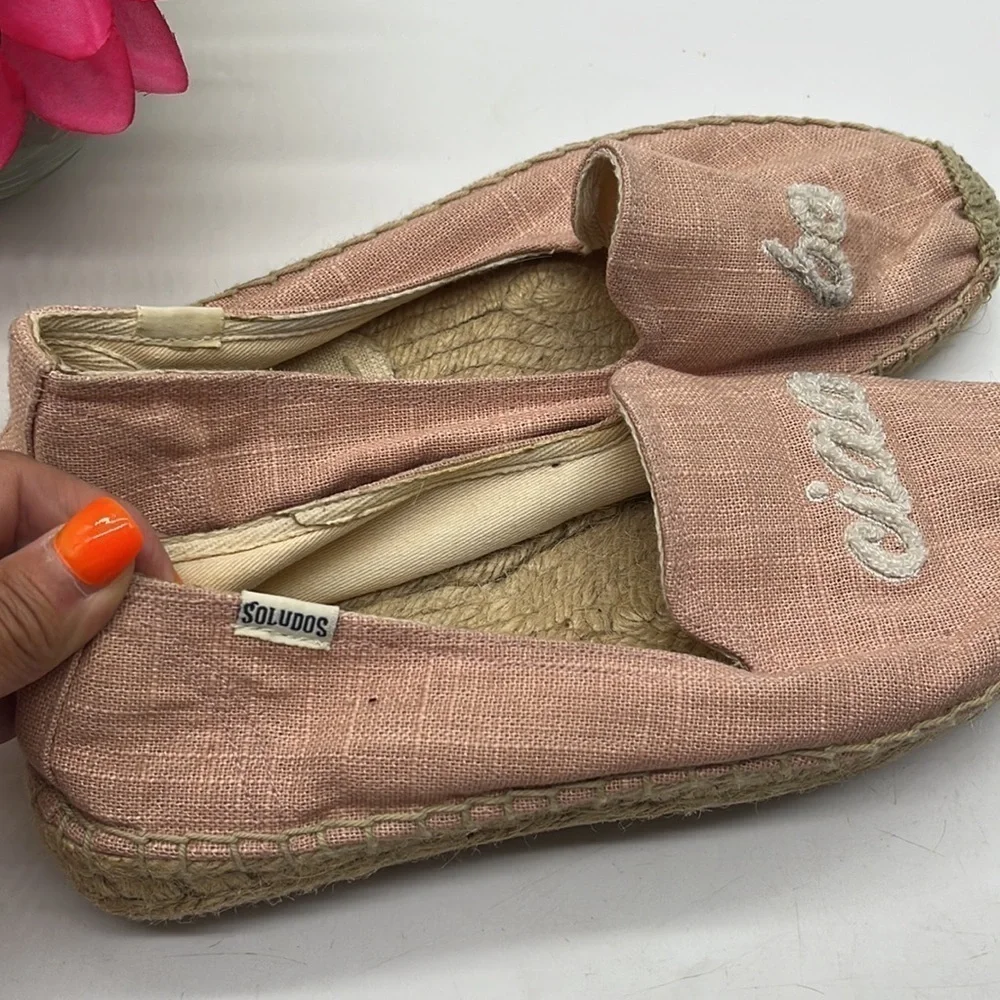 Soludos Ciao Bella Pink Natural Color Espadrilles Sz 8. ESP0849